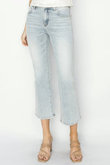 Hazel Blues® | RISEN Mid Rise Cropped Flare Jeans