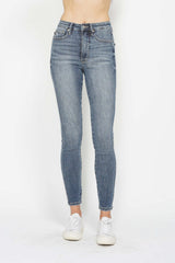 Hazel Blues® | Judy Blue Tummy Control Contrast Wash Skinny Jeans