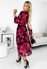 LBD Exclusive Burgundy Geppi Print Dress
