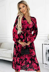 LBD Exclusive Burgundy Geppi Print Dress
