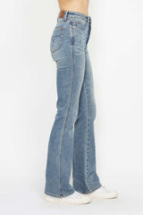 Hazel Blues® | Judy Blue Tummy Control Back Embroidered Pocketed Bootcut Jeans