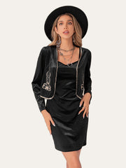 Hazel Blues® | Embroidered Open Front Cardigan and Cami Dress Set