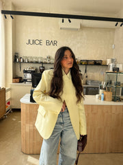 Asymmetrical Blazer in Butter Yellow