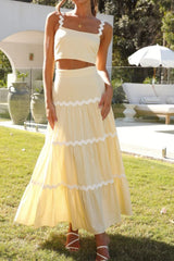 Hazel Blues® | Contrast Trim Cami and Maxi Skirt Set