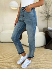 Hazel Blues® | Judy Blue Mid Rise Rigid Magic Release Hem Jeans