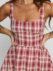 Ofeliah Mini Dress Red Check