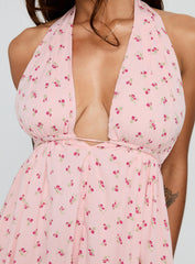 Saddler Mini Dress Pink Floral