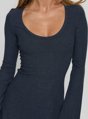 Best Interest Long Sleeve Mini Dress Navy