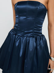 Forevermore Strapless Mini Dress Navy