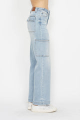 Hazel Blues® | Judy Blue High Waist Straight Cargo Jeans
