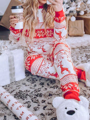 Hazel Blues® | Christmas Element Round Neck Top and Pants Set