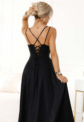 LBD Exclusive Black Shimmer Artemis Maxi Dress