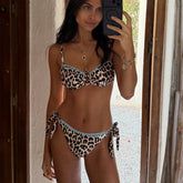 Leopard Whipstitch Tie Side Bikini Brief