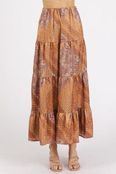 Hazel Blues® | Mittoshop Paisley Patchwork Print Satin Maxi Skirt