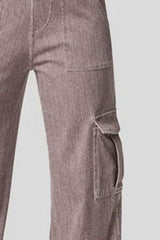 Hazel Blues® | High Waist Straight Leg Cargo Jeans