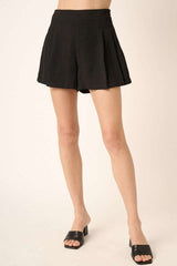 Hazel Blues® | Mittoshop Side Invisible Zipper Pleated Shorts
