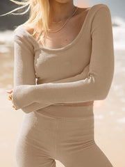Hazel Blues® | Scoop Neck Long Sleeve Top and Shorts Set
