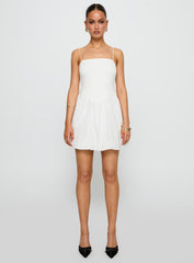 Vista Amora Bubble Hem Mini Dress White