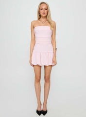 Mousse Strapless Mini Dress Pink