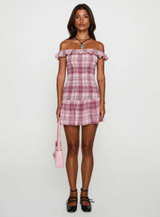 Ultralove Strapless Mini Dress Pink Multi