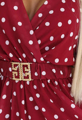 LBD Exclusive Burgundy Alice Polka Dot Dress