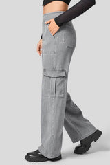 Hazel Blues® | High Waist Straight Leg Cargo Jeans