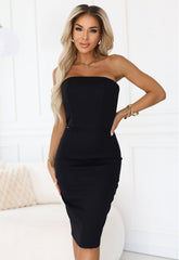LBD Exclusive Black Tina Strapless Party Dress