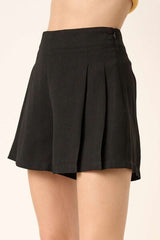 Hazel Blues® | Mittoshop Side Invisible Zipper Pleated Shorts