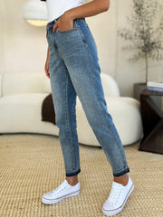 Hazel Blues® | Judy Blue Mid Rise Rigid Magic Release Hem Jeans