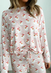 Hazel Blues® | Santa Print Long Sleeve Top and Pants Lounge Set