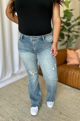 Hazel Blues® | Judy Blue Medium Rise Tummy Control Destroy Flare