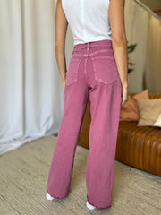 Hazel Blues® | RFM High Rise Garment Dye Wide Leg Jeans