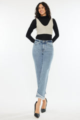 Hazel Blues® | Kancan Raw Hem High Rise Straight Jeans