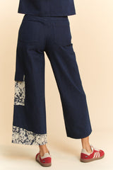 Hazel Blues® | Davi & Dani Lace Applique Wide Leg Jeans