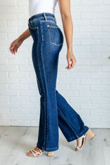 Hazel Blues® | Mavis High Rise Side Seam Detail Flare Jeans