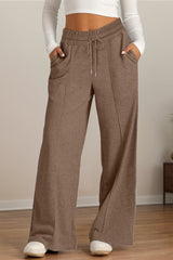Hazel Blues® | Drawstring Elastic Waist Wide Leg Pants
