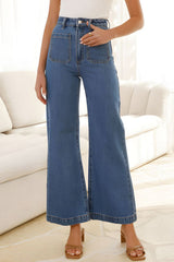 Hazel Blues® | High Waist Bootcut Jeans with Pockets