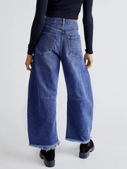 Hazel Blues® | Raw Hem Wide Leg Jeans with Pockets