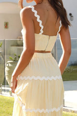 Hazel Blues® | Contrast Trim Cami and Maxi Skirt Set