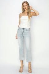 Hazel Blues® | RISEN Mid Rise Cropped Flare Jeans