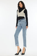 Hazel Blues® | Kancan Raw Hem High Rise Straight Jeans