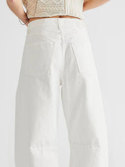 Hazel Blues® | Raw Hem Wide Leg Jeans with Pockets