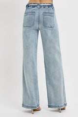 Hazel Blues® | RISEN Straight Leg Jeans with Pockets