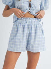 Hazel Blues® | V-Neck Puff Sleeve Top and Shorts Set
