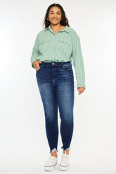 Hazel Blues® | Kancan High Rise Frayed Ankle Skinny Jeans