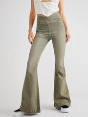 Hazel Blues® | Asymmetric Waist Flare Jeans