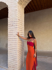 Zahara Dress in Orange and Red - Shipping/Envio 25/05 to 29/05