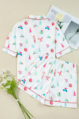 Hazel Blues® | Printed Short Sleeve Top and Shorts Lounge Set