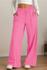 Hazel Blues® | Drawstring Elastic Waist Wide Leg Pants