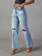 Hazel Blues® | Distressed Straight Leg Jeans with Pockets
